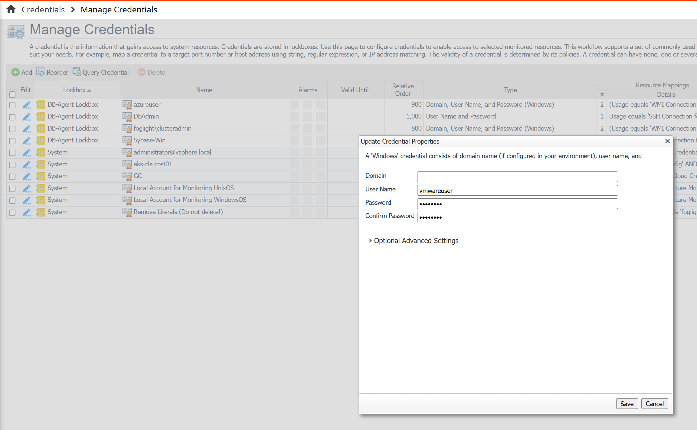 Add a Windows credential